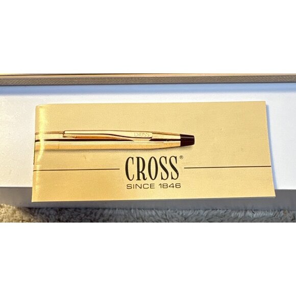 Vintage Cross Pen Storage Box Case Gold Tone Hinged Green Velvet Lining - Picture 8 of 9